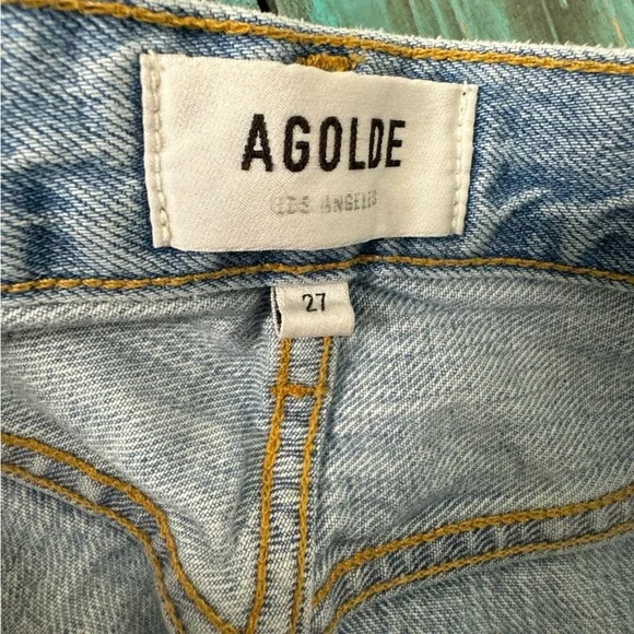 Agolde Riley High Rise Straight Crop Jeans Distressed Size 27 - Picture 16 of 16